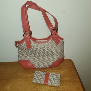 NWOT- NY&Company Signature Coral and tan purse